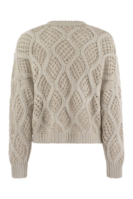 BRUNELLO CUCINELLI Luxe Cashmere Knit Sweater with Sequin Detail