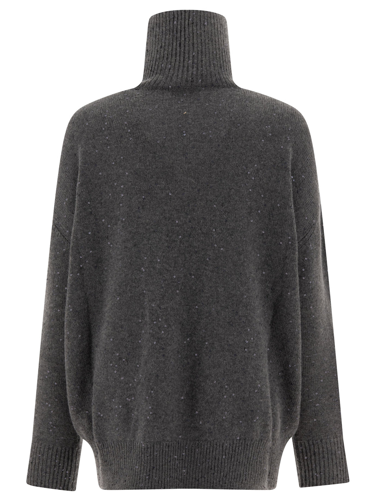 Áo len cổ lọ cao cấp Cashmere-Lụa với hạt lấp lánh