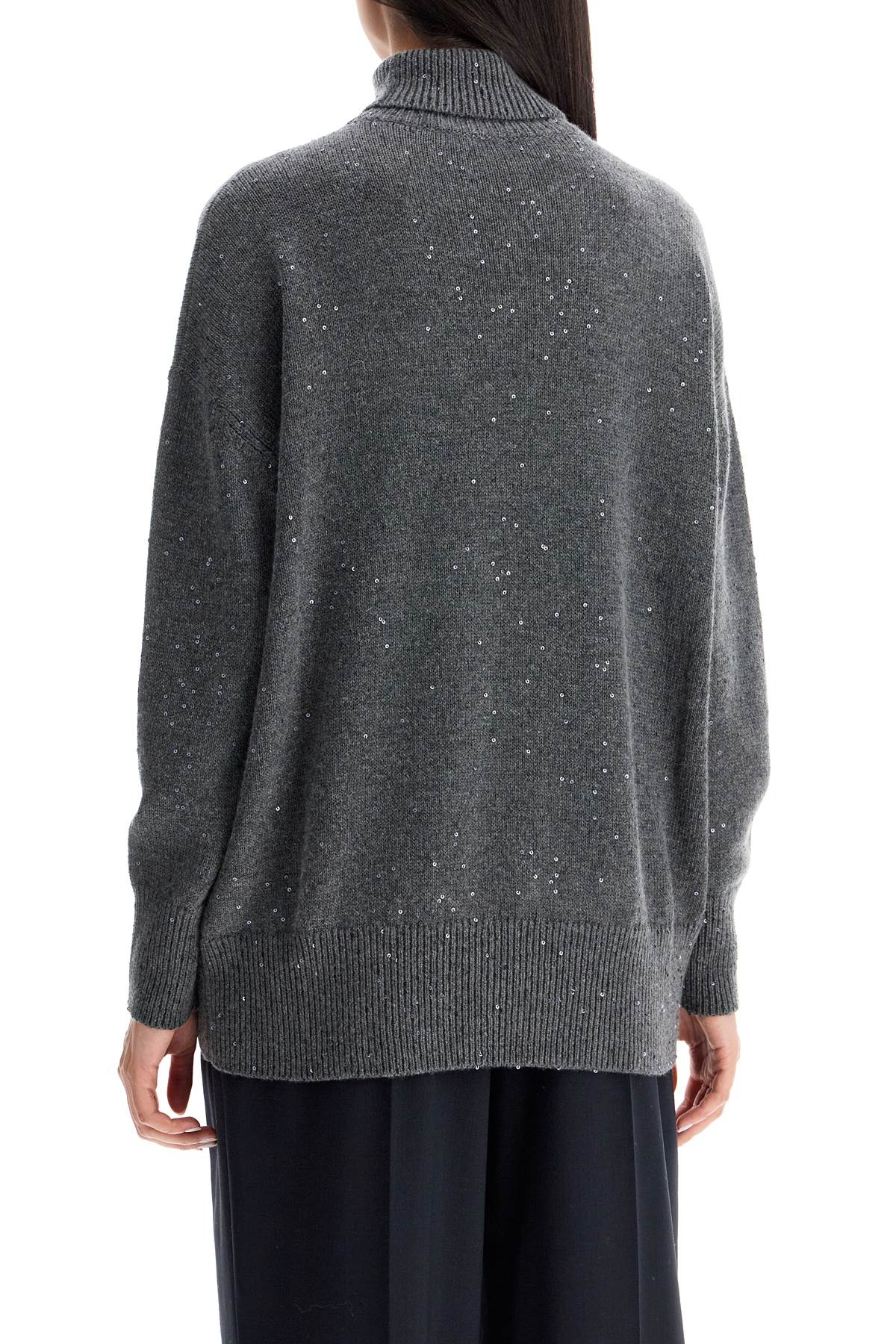 BRUNELLO CUCINELLI Luxury Cashmere-Silk Turtleneck Sweater with Sequins