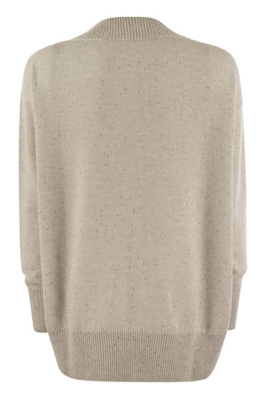 BRUNELLO CUCINELLI Luxurious Silk-Cashmere Sweater with Sequin Accents