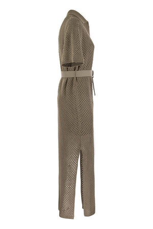 BRUNELLO CUCINELLI Versatile and Chic Women's Grey Midi Skirt - Perfect for Spring and Summer