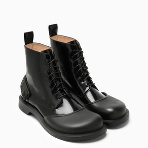 LOEWE Classic Black Leather Lace-Up Boots for Men