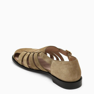 LOEWE Men's Beige Suede Sandals for the Summer Season