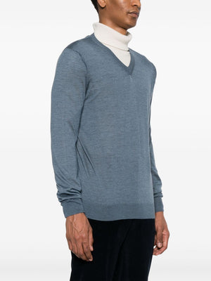 COLOMBO Men's V-Neck Cashmere-Silk Blend Sweater