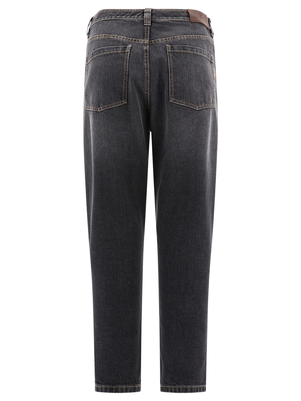 BRUNELLO CUCINELLI Washed Grey Signature Chain Detail Denim Pants