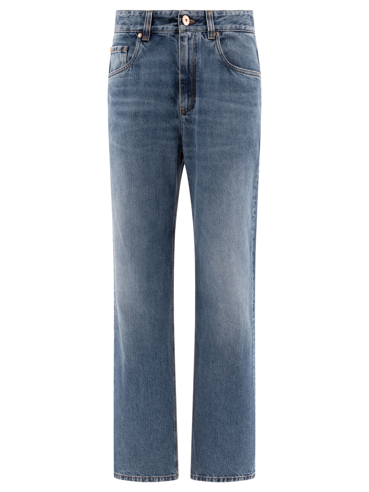 BRUNELLO CUCINELLI High Rise Relaxed Fit Jeans with Shiny Tab