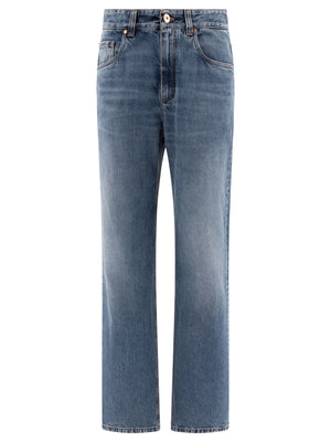 BRUNELLO CUCINELLI High Rise Relaxed Fit Jeans with Shiny Tab