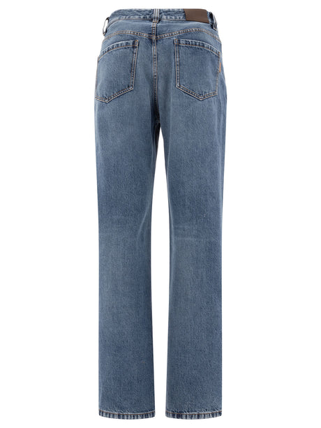 BRUNELLO CUCINELLI High Rise Relaxed Fit Jeans with Shiny Tab