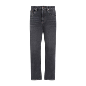 BRUNELLO CUCINELLI Grey 100% Cotton Jeans for Women - SS24 Collection