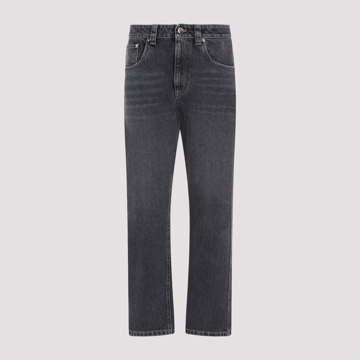 BRUNELLO CUCINELLI Black Washed Cropped Denim Jeans for Women