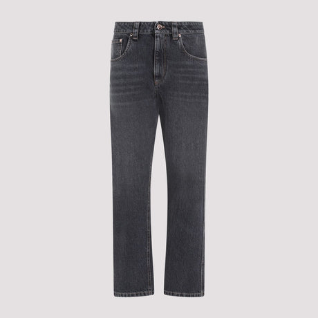 BRUNELLO CUCINELLI Grey 100% Cotton Jeans for Women - SS24 Collection