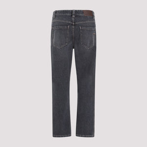 BRUNELLO CUCINELLI Black Washed Cropped Denim Jeans for Women