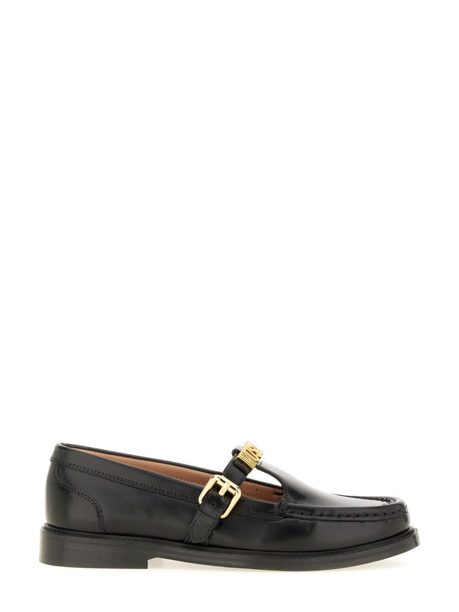 MOSCHINO COUTURE Chic Leather Loafer for Women - Sophisticated Footwear for FW24