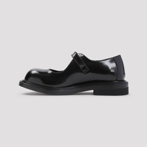 MOSCHINO COUTURE Elegant Black Leather Loafer with 3cm Heel