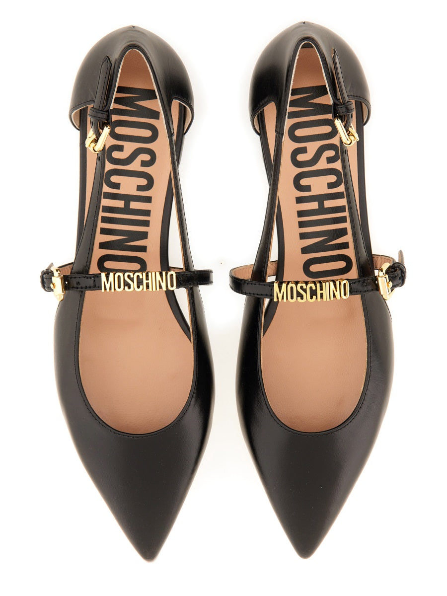 MOSCHINO COUTURE Leather Ballerina Shoes for Women