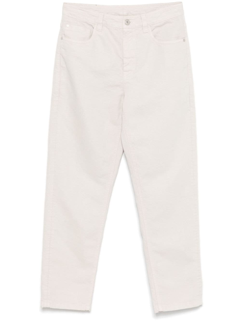 BRUNELLO CUCINELLI Classic Tapered Cotton Trousers - Women's Ivory, FW24