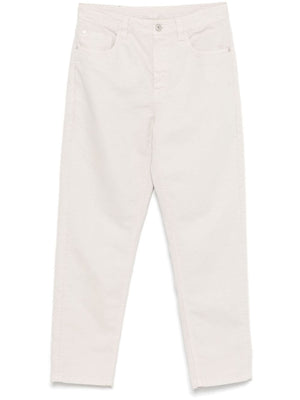 BRUNELLO CUCINELLI Ivory White Cotton Denim Tapered Jeans