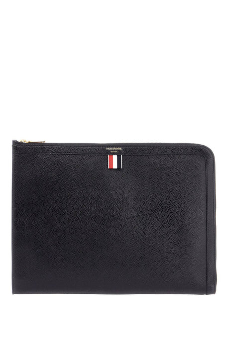 THOM BROWNE Large Pebble Grain Leather Document Holder