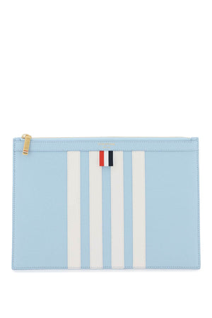 THOM BROWNE Light Blue 4-BAR Pouch Handbag for Men