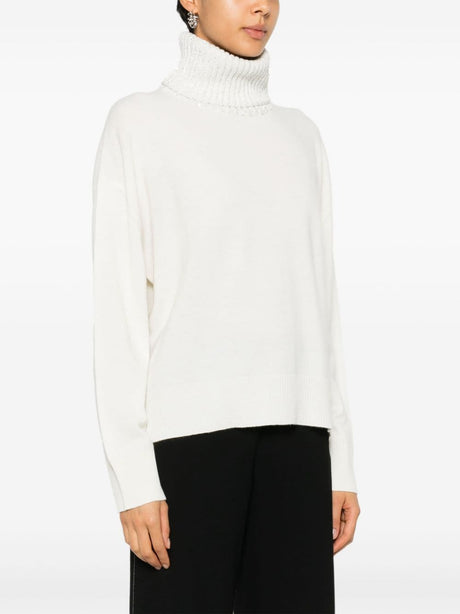 FABIANA FILIPPI Wool and Silk Blend Sequin-Embellished Turtleneck Sweater