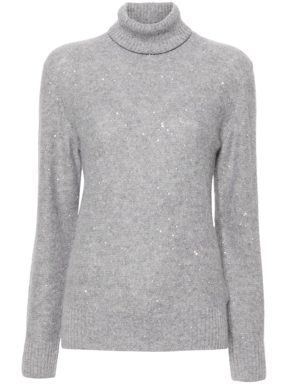 FABIANA FILIPPI Luxury Silk-Blend Sequin Turtleneck Sweater