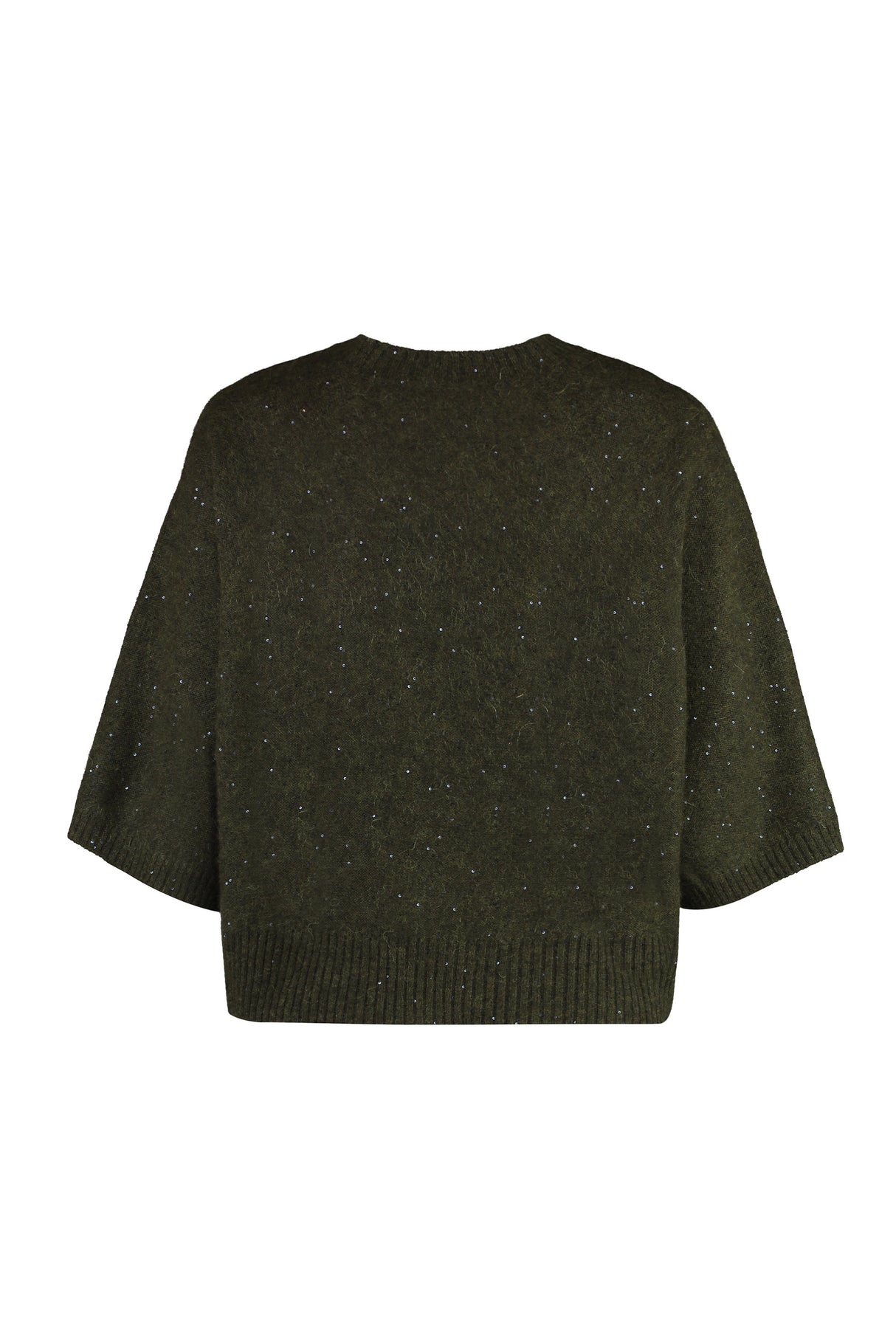 FABIANA FILIPPI Luxe Wool-Blend Crew-Neck Sweater with Sequin Accents