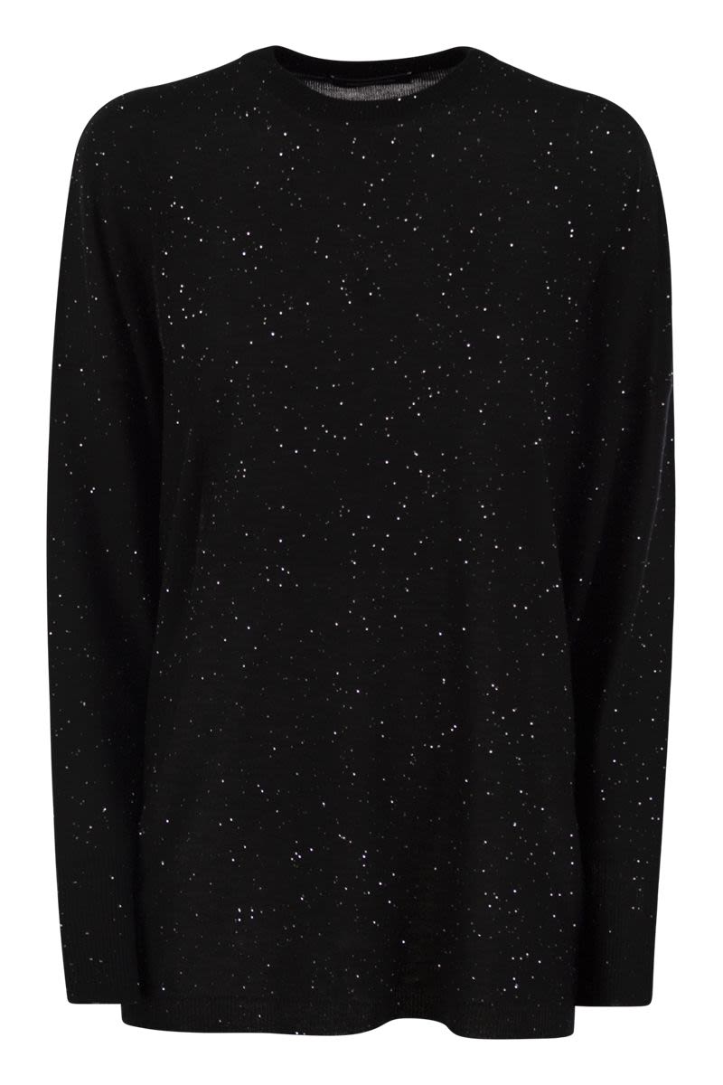 FABIANA FILIPPI Sequin Sparkle Crew-Neck Wool Sweater