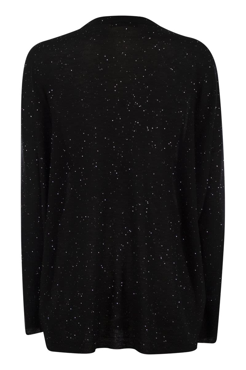 FABIANA FILIPPI Elegant Oversized Crew-Neck Sweater with Sequin Detail