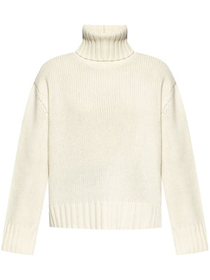 FABIANA FILIPPI Elegant Cream Turtleneck Sweater in Wool-Silk Blend