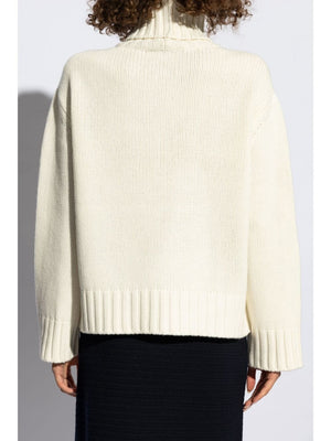 FABIANA FILIPPI Elegant Cream Turtleneck Sweater in Wool-Silk Blend