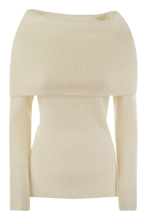 FABIANA FILIPPI Elegant Wool-Mohair Cape Neck Sweater