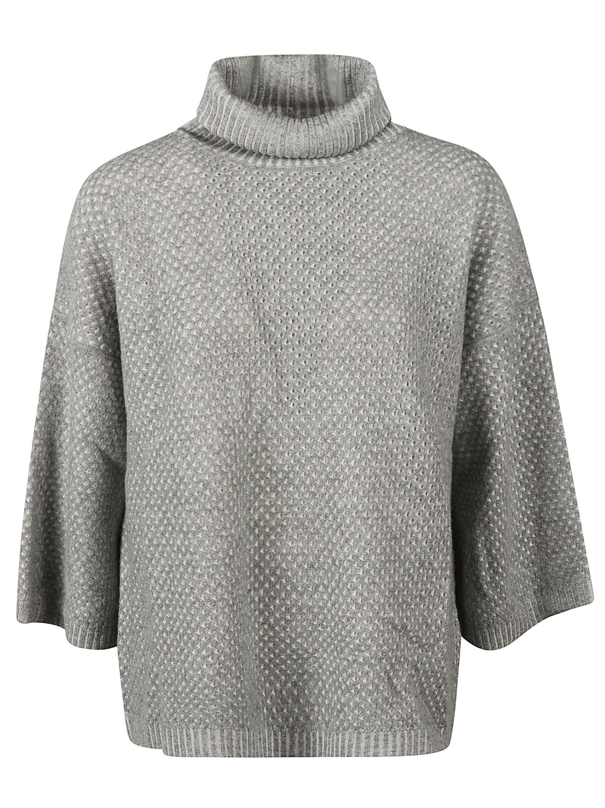 FABIANA FILIPPI Cozy Grey Wool-Silk Blend Roll Neck Sweater