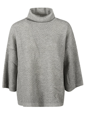 FABIANA FILIPPI Cozy Grey Wool-Silk Blend Roll Neck Sweater