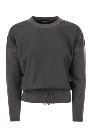 FABIANA FILIPPI Platinum Cropped Crew-Neck Sweater