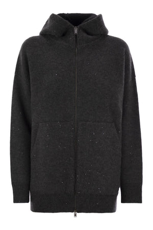 FABIANA FILIPPI Oversized Hooded Sequin Cardigan