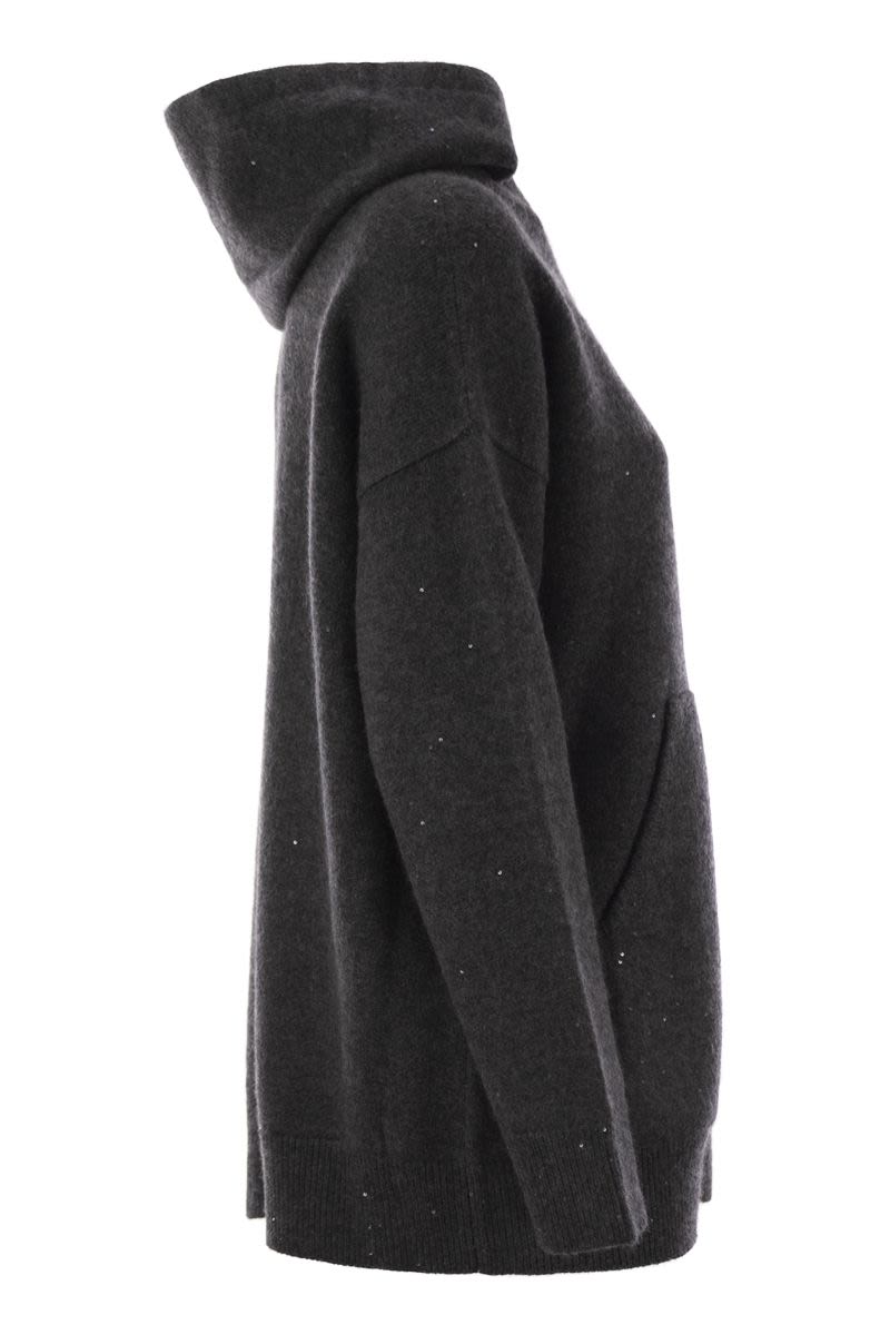 FABIANA FILIPPI Oversized Hooded Sequin Cardigan