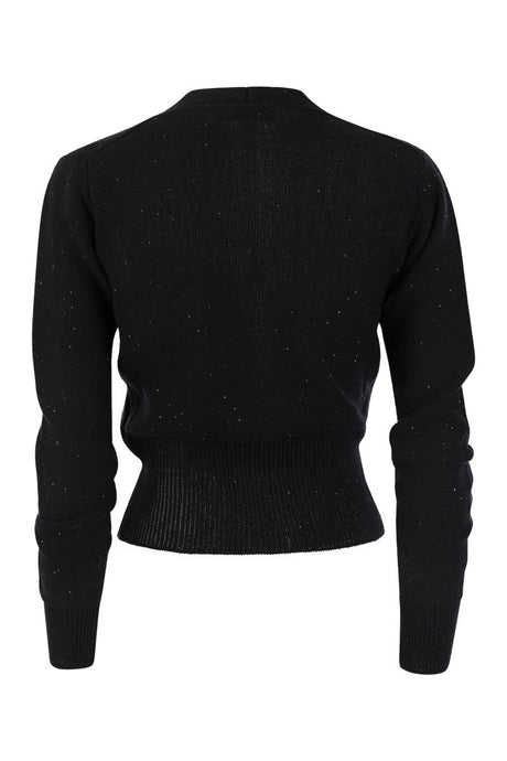 FABIANA FILIPPI Black Sequin Short Cardigan for Women