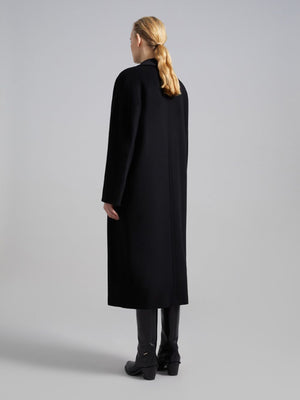 Áo khoác nữ bằng len và cashmere màu nâu FW23