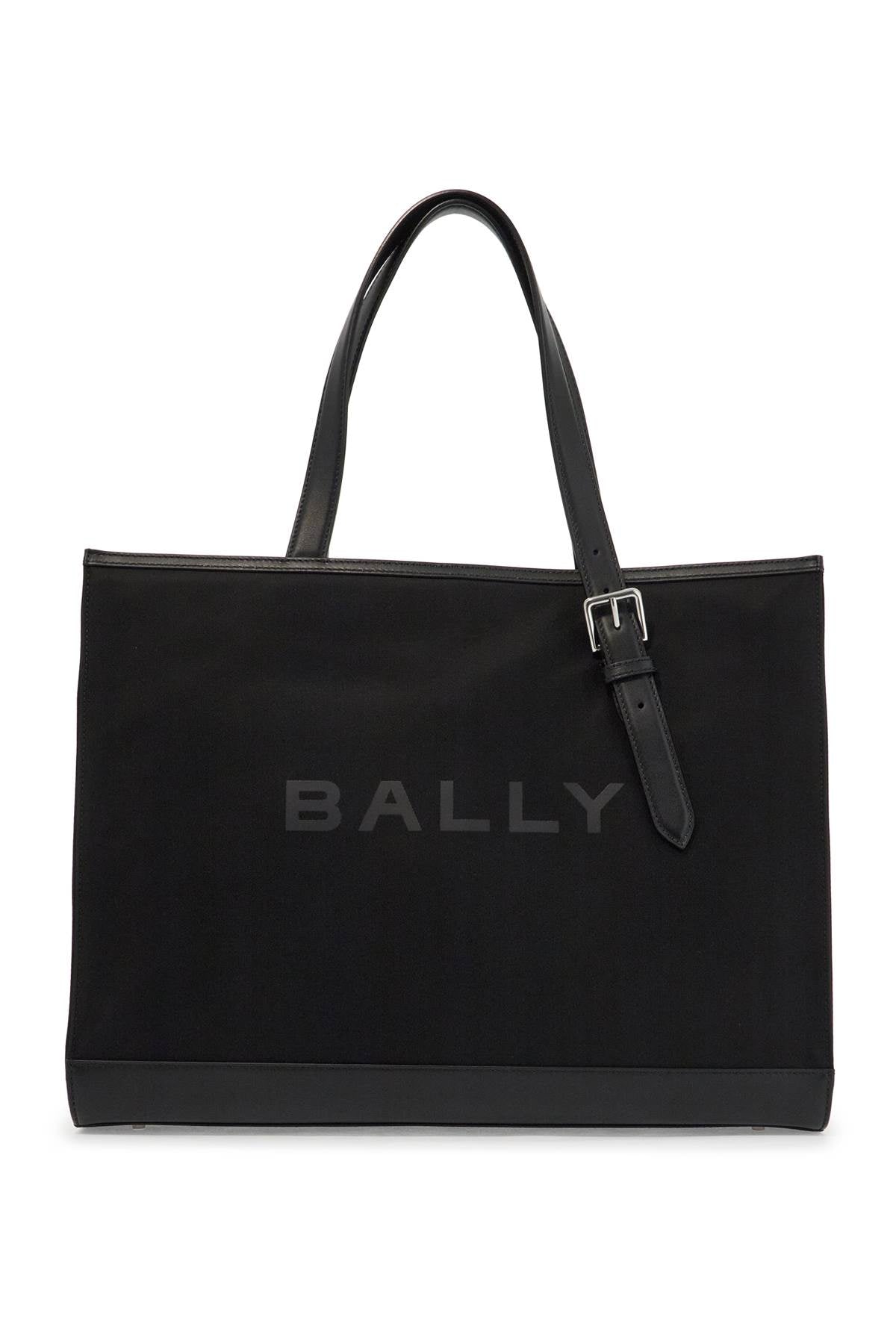 BALLY East/West Nylon and Leather Tote Handbag