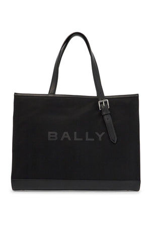 BALLY East/West Nylon and Leather Tote Handbag