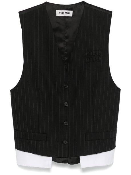 MIU MIU Diplomatic Stripe Mini Vest for Women