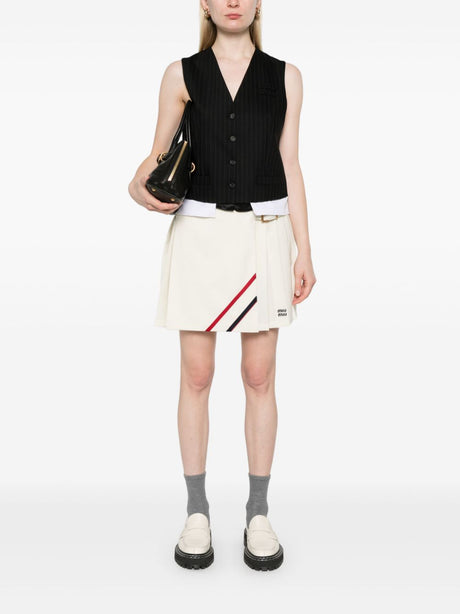 MIU MIU Diplomatic Stripe Mini Vest for Women