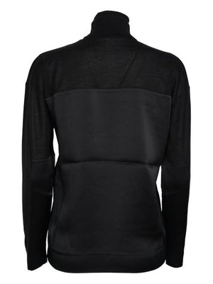 Black Fine-Knit Panelled Jumper