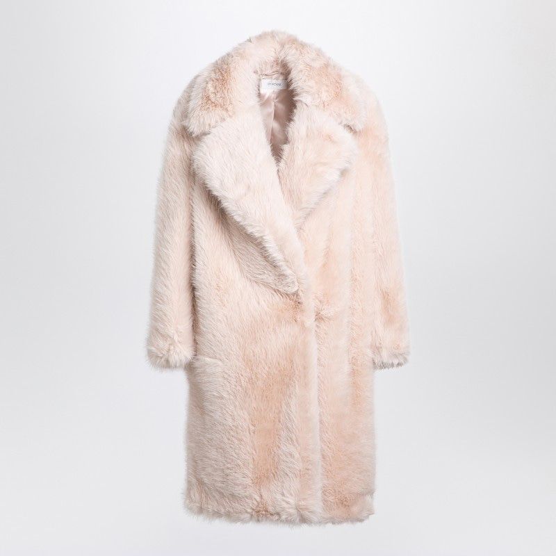 MAX MARA SPORTMAX Light Pink Faux Fur Single-Breasted Jacket for Women