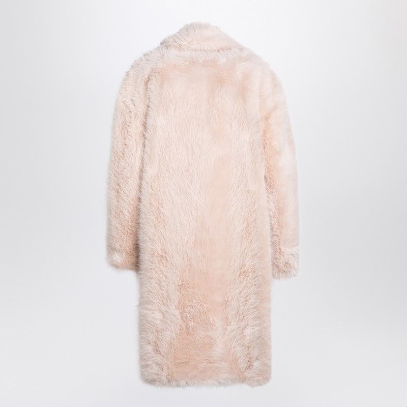 MAX MARA SPORTMAX Light Pink Faux Fur Single-Breasted Jacket for Women