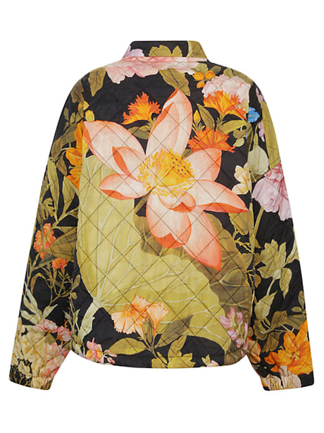 KONRAD Floral Print Bomber Jacket for Women - Black