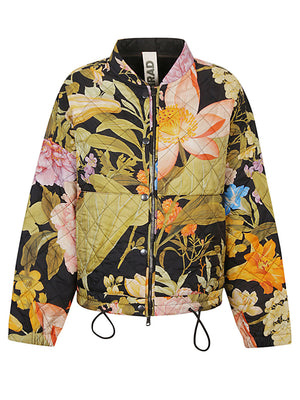 KONRAD Floral Print Bomber Jacket for Women - Black