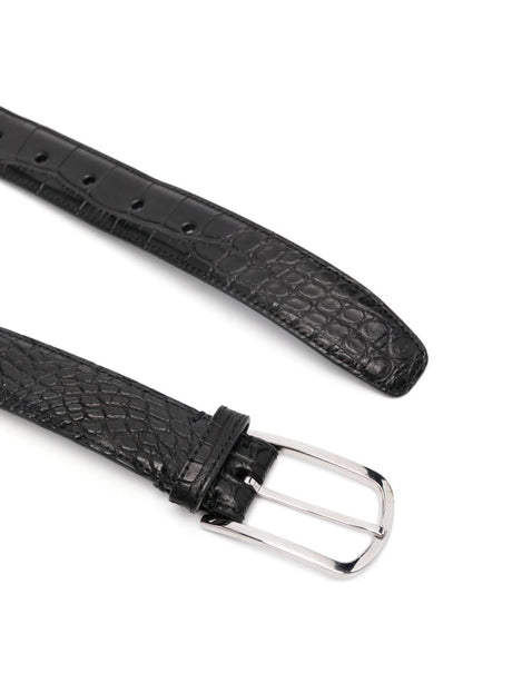 BRUNELLO CUCINELLI Sophisticated Embossed Crocodile Leather Belt