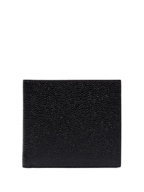 THOM BROWNE Pebble Grain Mini Black Leather Wallet