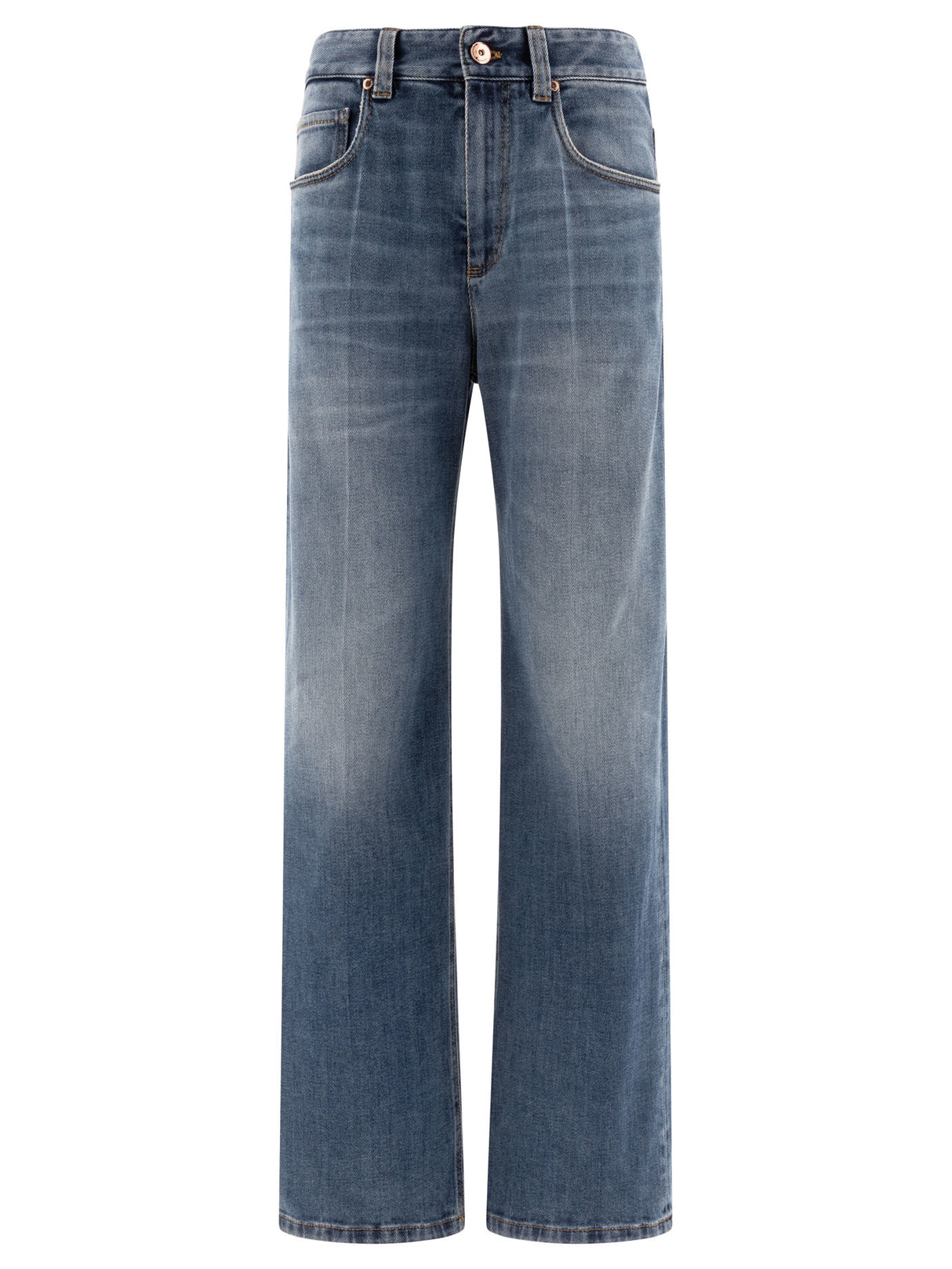 BRUNELLO CUCINELLI High-Rise Baggy Jeans with Shiny Detail